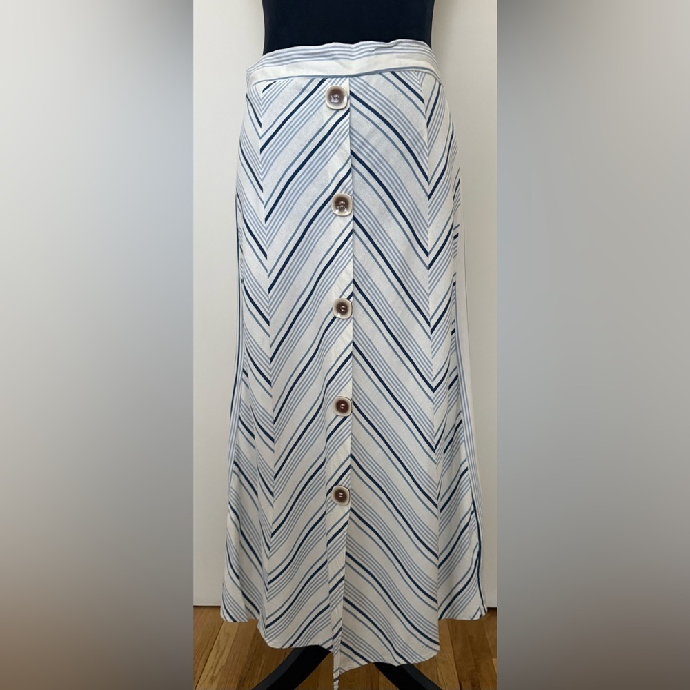 Modern Attraction Stripped Midi Skirt - L